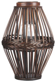 Bambusový lampáš na sviečku 43 cm tmavé drevo PANAT Beliani