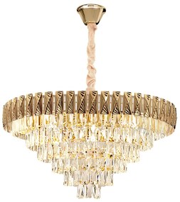 Toolight Toolight, závesné krištáľové svietidlo 80cm, 12xE14, G061-CP, zlatá, OSW-08995