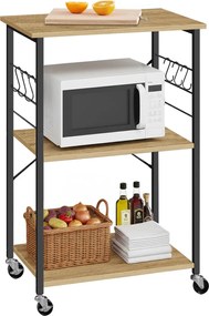 Odkladací stolík na kolieskach s 3 policami TAYLOR ARTISAN 60x40 cm