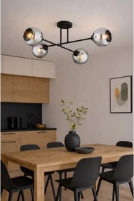 Brilagi - Prisadený luster DIOR 4xE27/60W/230V čierna/dymová sivá
