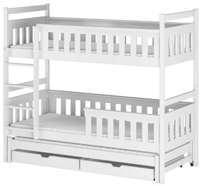 Detská posteľ 90 x 200 cm KARLA (s roštom a úl. priestorom) (biela). Vlastná spoľahlivá doprava až k Vám domov. 1013313