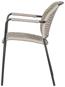 Čierno-béžové kovové záhradné stoličky v súprave 2 ks Taku – Exotan