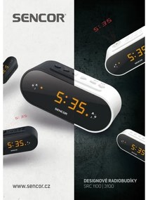 Sencor - Rádiobudík s LED displejom a projektorom 5W/230V 1xCR2032 biela