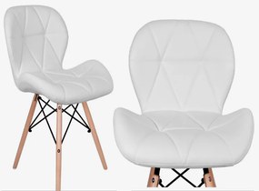 Jedálenská stolička EKO biela - škandinávsky štýl