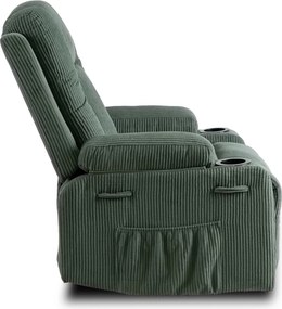 Masážne kreslo BOX Green Corduroy