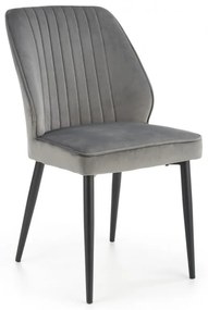 Jedálenská stolička Hanko –⁠ kov/látka, sivá