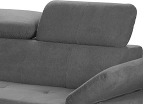 Rohová sedacia súprava Gisele, stredne šedá látka, ľavý roh