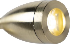 Chytrá nástenná lampa zlatá s USB a čiernym tienidlom vrátane Wifi A60 - Brescia