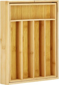 VERK GROUP Organizér do zásuvky, príborník, bambusový, nastaviteľný 27-39 x 37 hĺbka