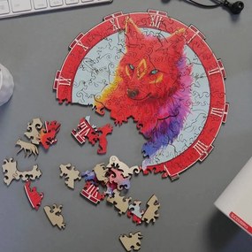 DAALO Dřevěné zvířecí puzzle - vlk - AKCE!