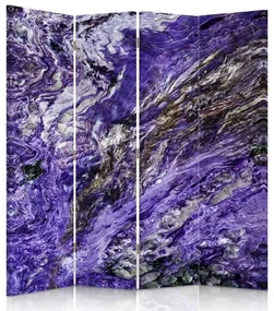 Gario Paraván Abstrakt vo fialovej farbe Rozmery: 145 x 170 cm, Prevedenie: Otočný paraván 360°