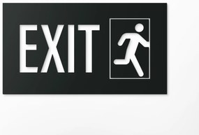 drevko Nálepka Únikový východ / EXIT Rozmer obrazu: 12,5 x 22,5 cm, Farba dekorácie: Čierna