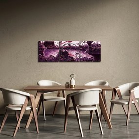 Obraz - Očarovaná dedina (s hodinami) (90x30 cm)