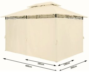 Záhradný Altánok Pavilón TOPAS 4x3m béžová