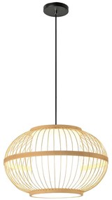 Toolight Natural, závesné stropné svietidlo 50cm 1xE27 APP1632-1CP, prírodná hnedá-biela, OSW-05144