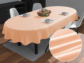 Biante Saténový oválny obrus polyesterový Satén LUX-060 Svetlo broskyňový 140x160 cm