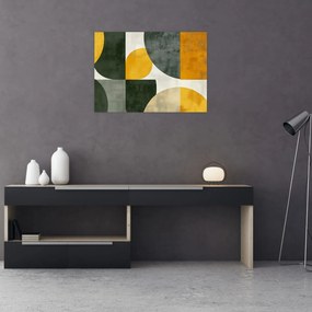 Obraz - Abstrakcia v olivovej farbe (70x50 cm)