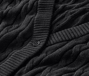 Kardigán z jemnej pleteniny s vrkočovým vzorom