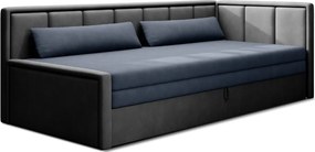 Modrá/sivá ženilková rozkladacia/s úložným priestorom pohovka 214 cm Fulgeo – ELTAP