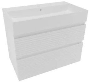 Kúpeľňová skrinka 2 zásuvky s umývadlom Naturel Savona 78x53x44,8 cm biely lesk SAVONA280BISAT, 1 ks