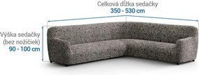 Bielastické poťahy GLORIA hnedá rohová sedačka (š. 350 - 530 cm)