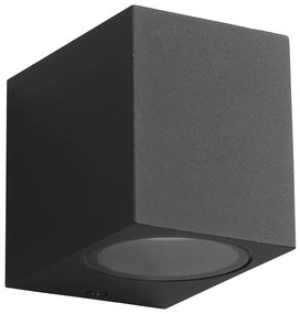 Exteriérové nástenné svietidlo Boka, 1x čierne hliníkové tienidlo, (9,2 cm)