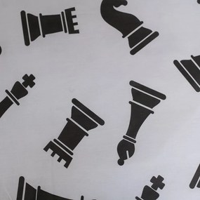 Čierno-biele bavlnené detské obliečky na jednolôžko 140x200 cm Chess – Jerry Fabrics