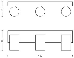 Philips - Kúpeľňové bodové svietidlo IDRIS 3xGU10/5W/230V IP44 čierna/zlatá