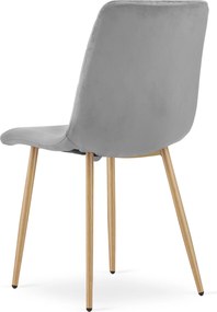 Kreslo TURIN - svetlosivý zamat / čierne nohy