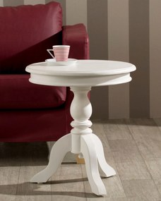 Stolik Lara priemer 50 cm biely