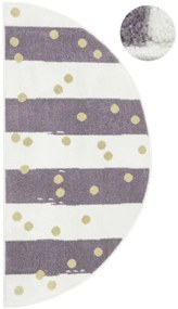 Koberec LIMA M044A krémový / fialový / zlatý polkruh