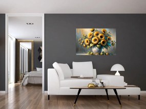 Obraz – Váza so slnečnicami (90x60 cm)