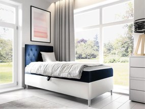Kontinentálna posteľ Junior Gerdise 1, Strana: ľavá, Rozmer postele: 80x200, Dostupné poťahy: ekokoža Soft 017 (biela) + Fresh 11