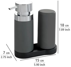 WENKO 54735100 - Umývacia stanica EASY SQUEEZ-E 15x18 cm šedá/šedá