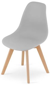 Jedálenská stolička KITO - sivá (hnedé nohy)