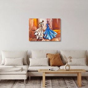 Sklenený obraz - Tanečnica, olejomaľba (70x50 cm)