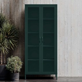 Vitrína ANGELO, 800 x 1850 x 450 mm, Modern: fľaškovo zelená