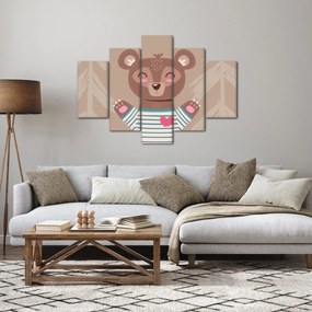 Obraz - Medvedík v pruhovanom tričku (150x105 cm)