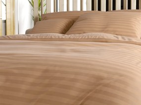Hotelové obliečky z mikrovlákna JASMINE hnedé - prúžok 2 cm Rozmer obliečky: 70 x 90 cm | 140 x 200 cm