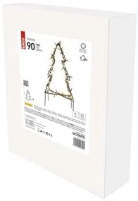 EMOS Vonkajší dekoratívny vianočný stromček LED so zástrčkou, 90xLED, teplá biela
