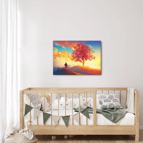 Obraz stromu na kopci (70x50 cm)