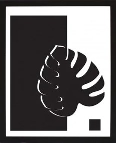 Rámovaný obraz Čiernobiela rastlinná abstrakcia I, 24x30 cm%