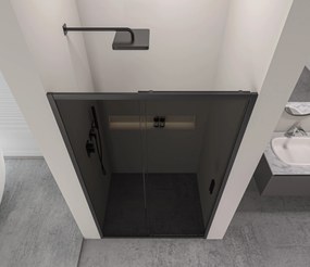 Cerano Varone, sprchové posuvné dvere 90x195 cm, 6mm grafitové sklo, čierna matná, CER-CER-478102