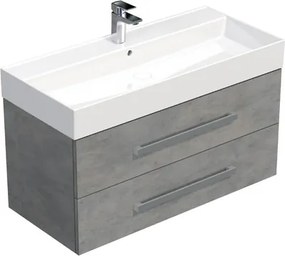 Kúpeľňová skrinka s umývadlom SAT Cube Way 100x53x46 cm betónová matná CUBE461002BESAT