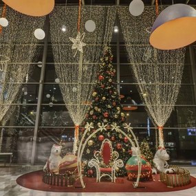 DECOLED Svetelný záves LED, 1x12 m, teplá biela, 1200 diód, IP67