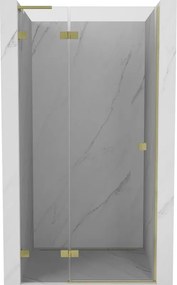 Mexen, Mexen Lunar L Otočné ľavé sprchové dvere 100 cm, transparentné, brúsené zlaté - 834L-100-000-55-00-L