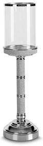 SKLENENÝ SVIETNIK ROBI (FI) 12X42 CM STRIEBORNÁ