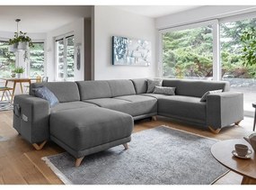 Sivá rozkladacia/s úložným priestorom rohová pohovka (pravý roh/do tvaru "U") Classy Sophie – Miuform