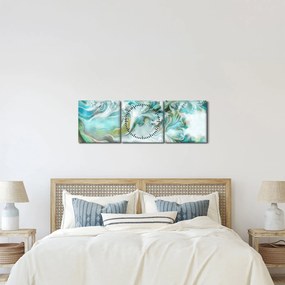 Obraz - Maľba abstraktných vzorov (s hodinami) (90x30 cm)