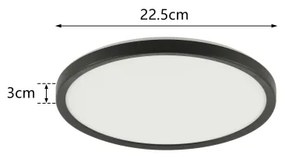 Brilagi - LED Kúpeľňové svietidlo ULTRA SLIM LED/12W/230V pr. 22,5 cm čierna IP54